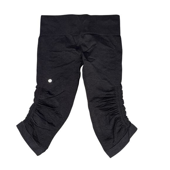 Lululemon Ebb And Flow Crop II Women's Size 8 Deep Coal Gray Seamless Mid Rise - Picture 3 of 4